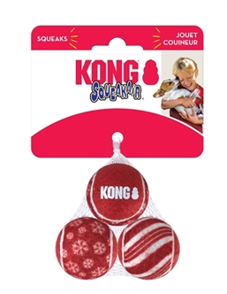  Kong Holiday Squeakair Bal Assorti 3 st