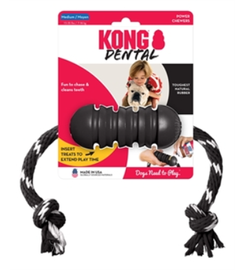 Kong Extreme Dental Met Touw Zwart / Wit