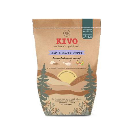 Kivo kip en rijst pup 14 kg